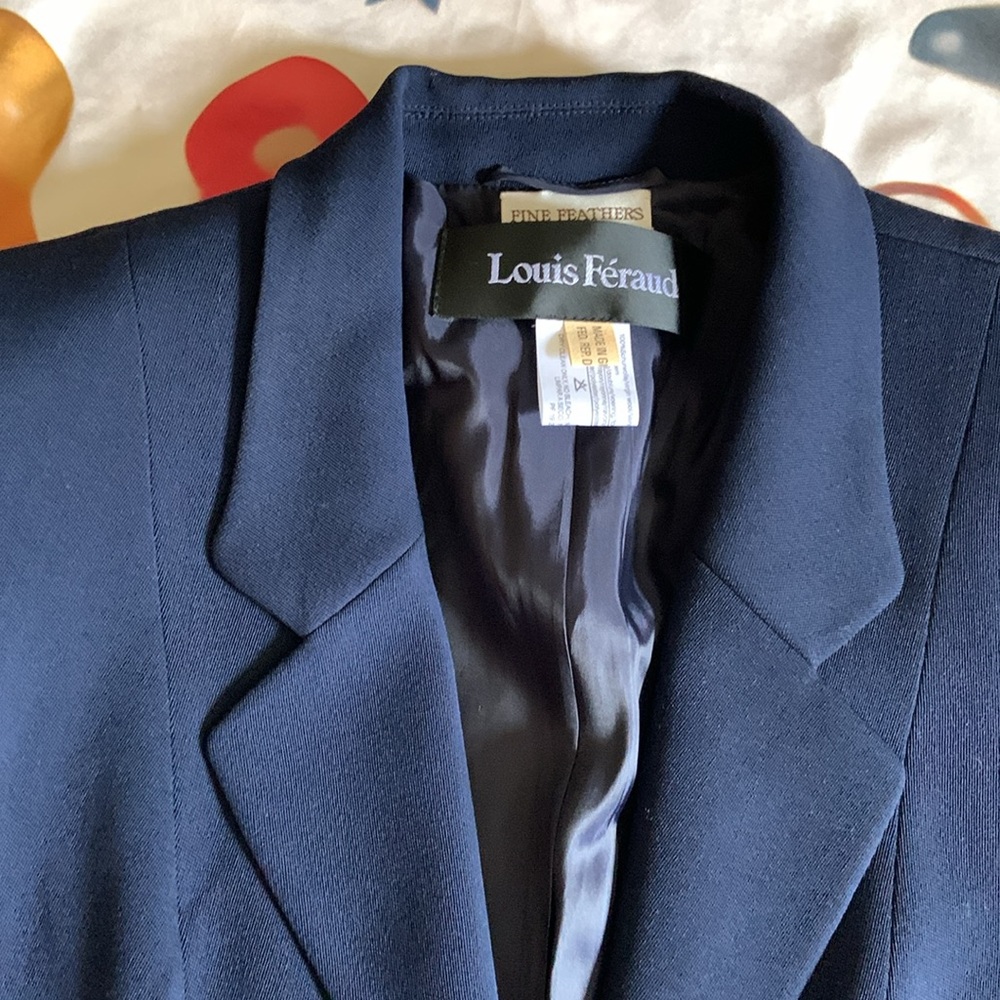 Louis Féraud classic long blazer French cuffs made in Germany 100% virgin wool - Picture 2 of 12